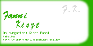 fanni kiszt business card